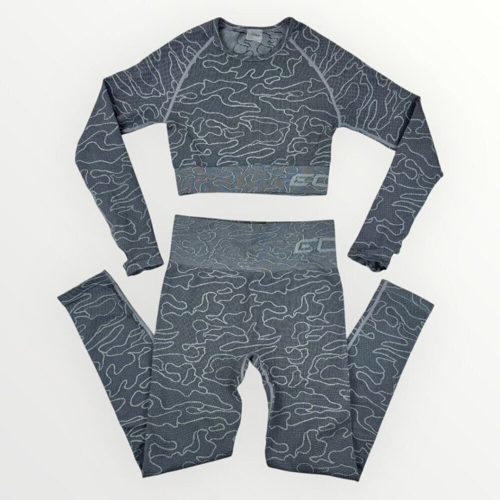 ECHT Apparel Arise Camo Matching Set Womens S Athletic Leggings + Crop Top